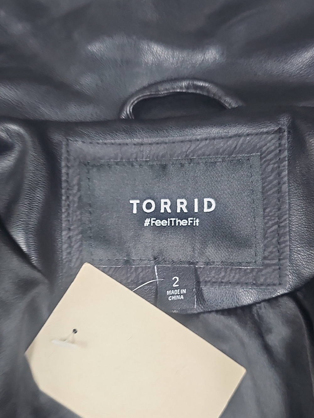 Torrid Black Faux Leather Jacket with Label Detail